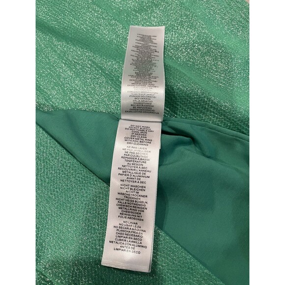 Liv Foster womens Textured Foil Satin Long Column Gown size 4 Summer Green $295 - Picture 16 of 16